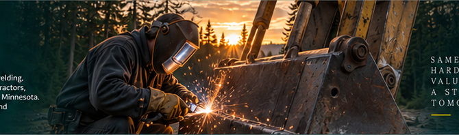 Illustration of field welding in a Northern Minnesota setting